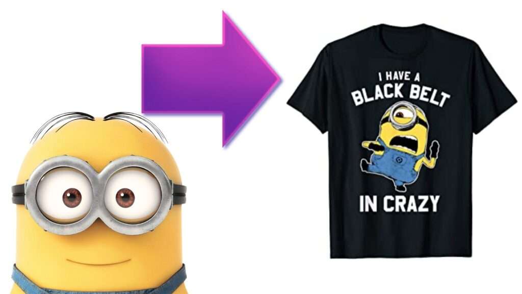 Despicable Me Minions Black Belt In Crazy Graphic T-Shirt