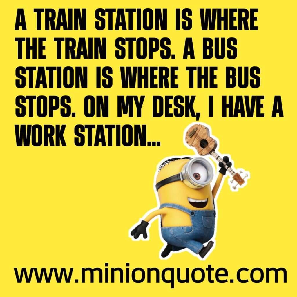 A train station is where the train stops. A bus station is where the bus stops. On my desk, I have a work station...