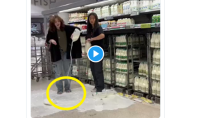 vegan protestors pouring milk out in supermarkets