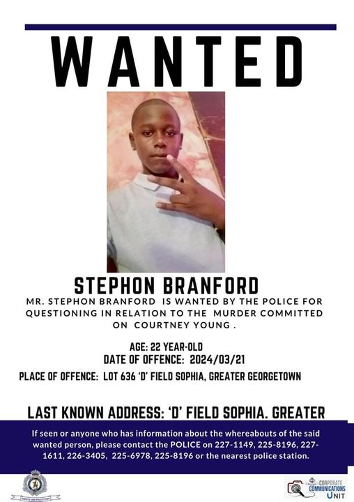 Guyana Police Seek Suspect in Connection with Murder
